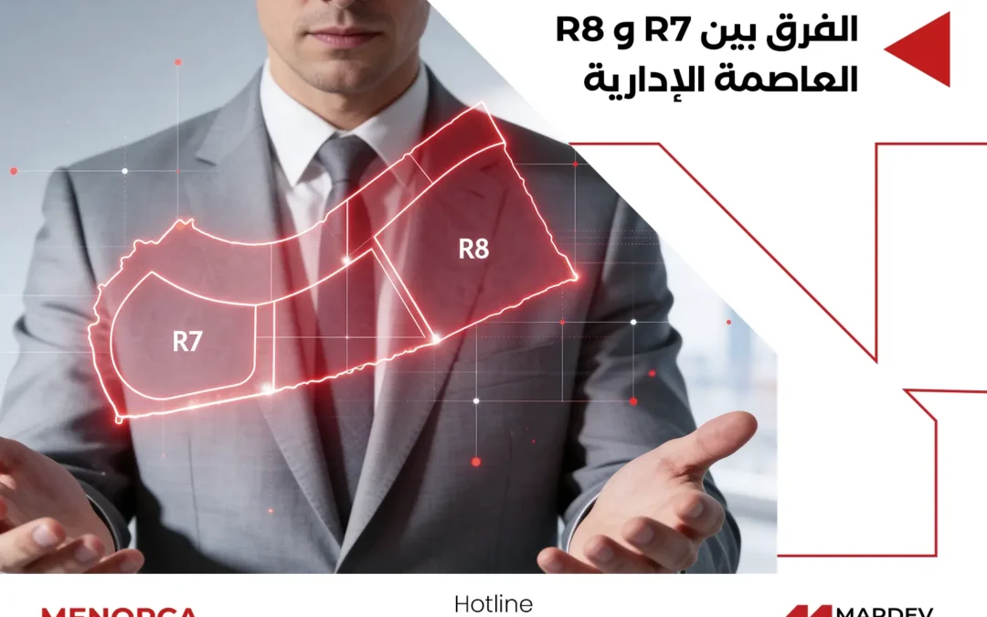الفرق بين r7 و r8 العاصمة الإدارية من حيث الموقع والمساحة والمميزات